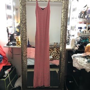 Red striped summer dress